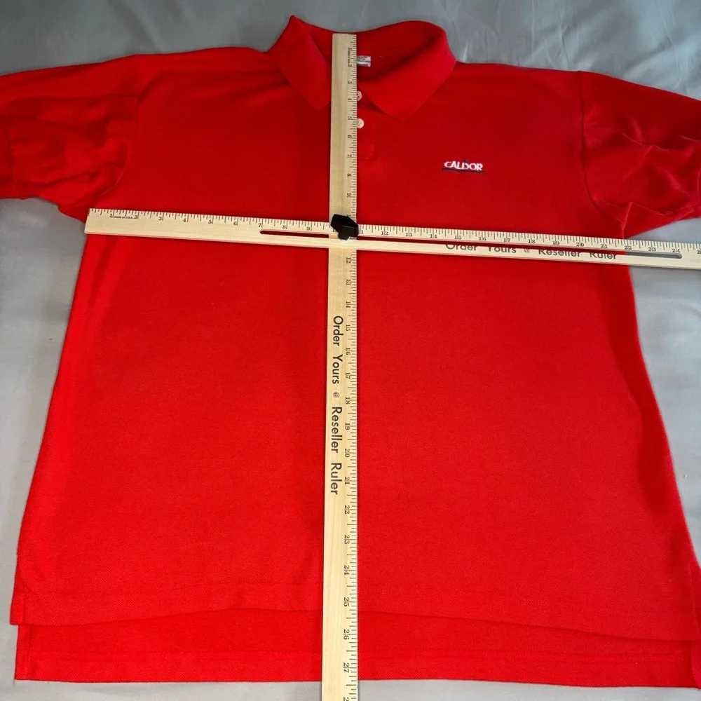 Vintage Caldor Staff Employee Polo Shirt‎ Red Medium